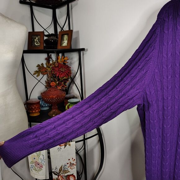 ST. JOHN'S BAY 2 Cable Knit Sweaters 2X Women's Long Sleeve V-Neck Bundle Lot - Picture 7 of 8